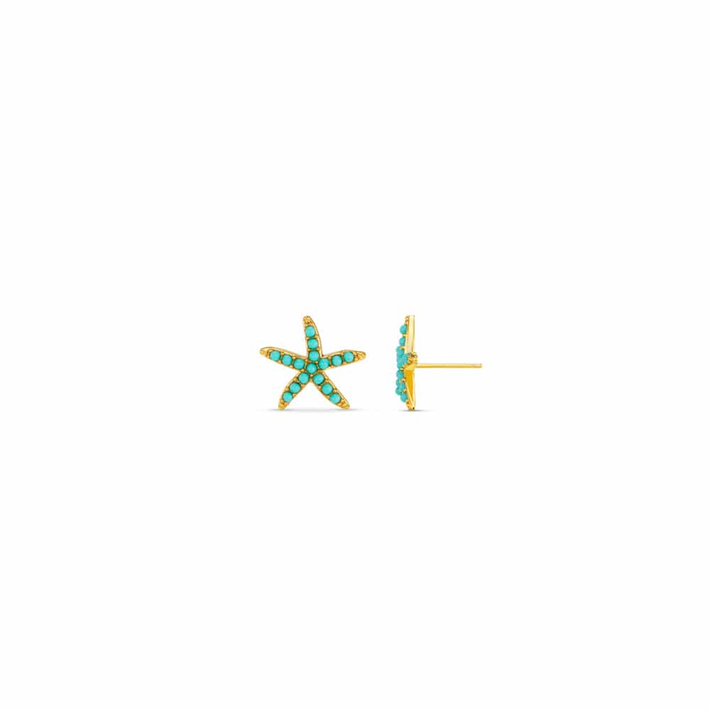 Stud Earrings Default Turquoise Starfish Stud Earrings Orelia Jewellery