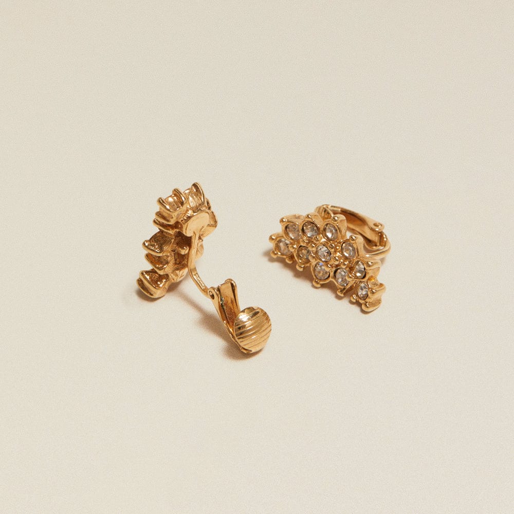 Stud Earrings Default Vintage Crystal Cluster Clip-On Earrings Orelia Jewellery