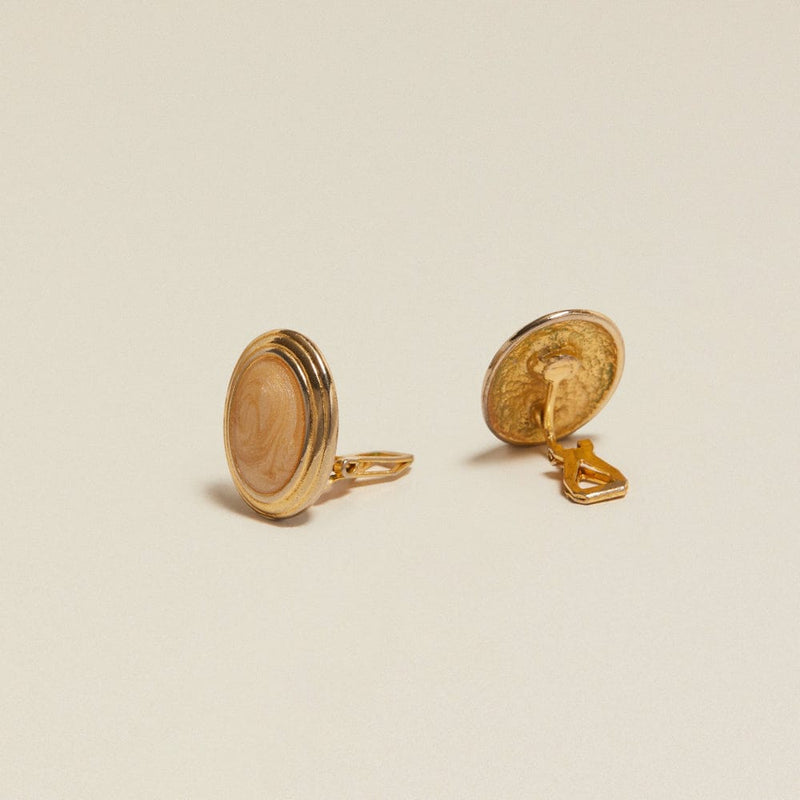 Stud Earrings Default Vintage Oval Stone Clip-On Earrings Orelia Jewellery