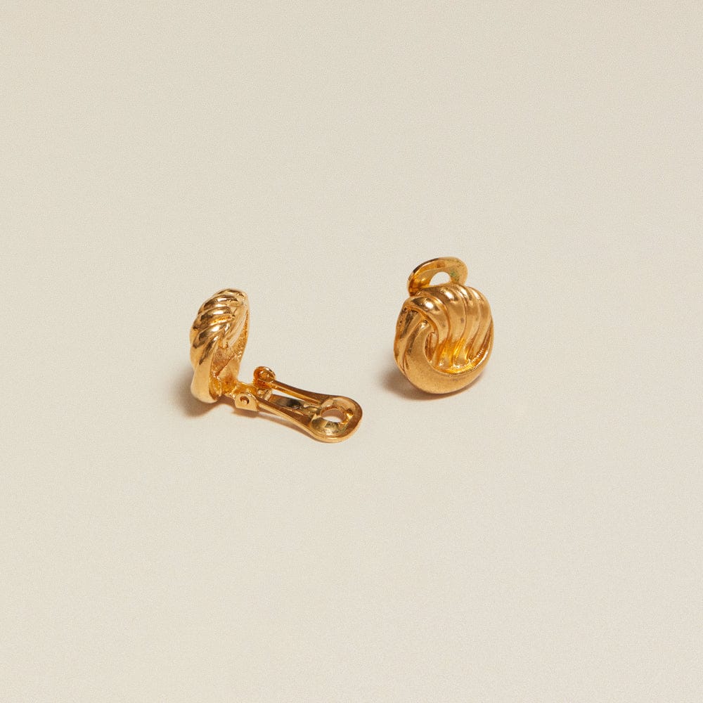 Stud Earrings Default Vintage Sculptural Knot Clip-On Earrings Orelia Jewellery