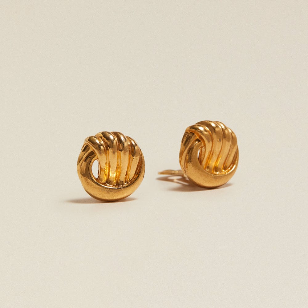 Stud Earrings Default Vintage Sculptural Knot Clip-On Earrings Orelia Jewellery