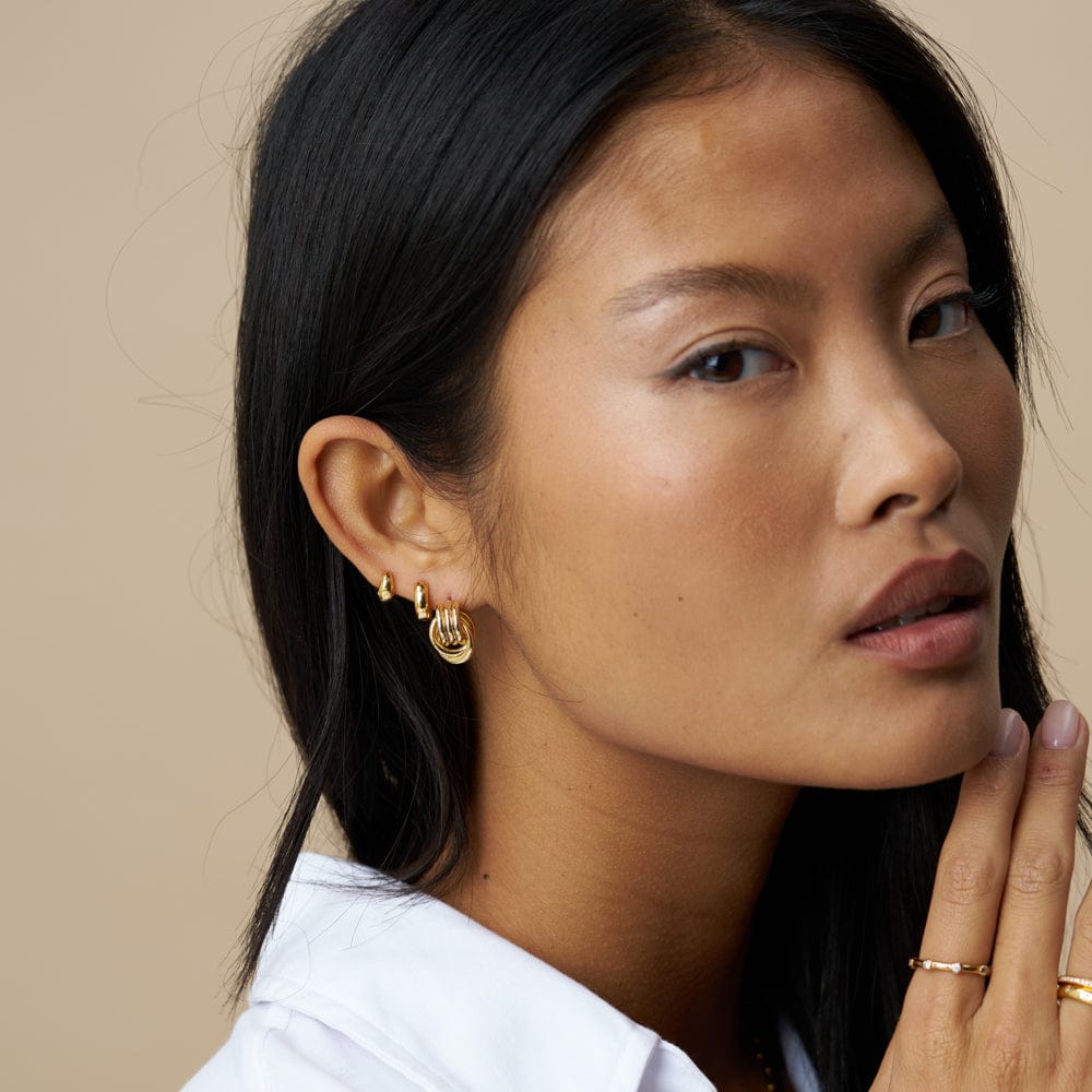 Stud Earrings ONE Mini Polished Interlocking Earrings Orelia Jewellery