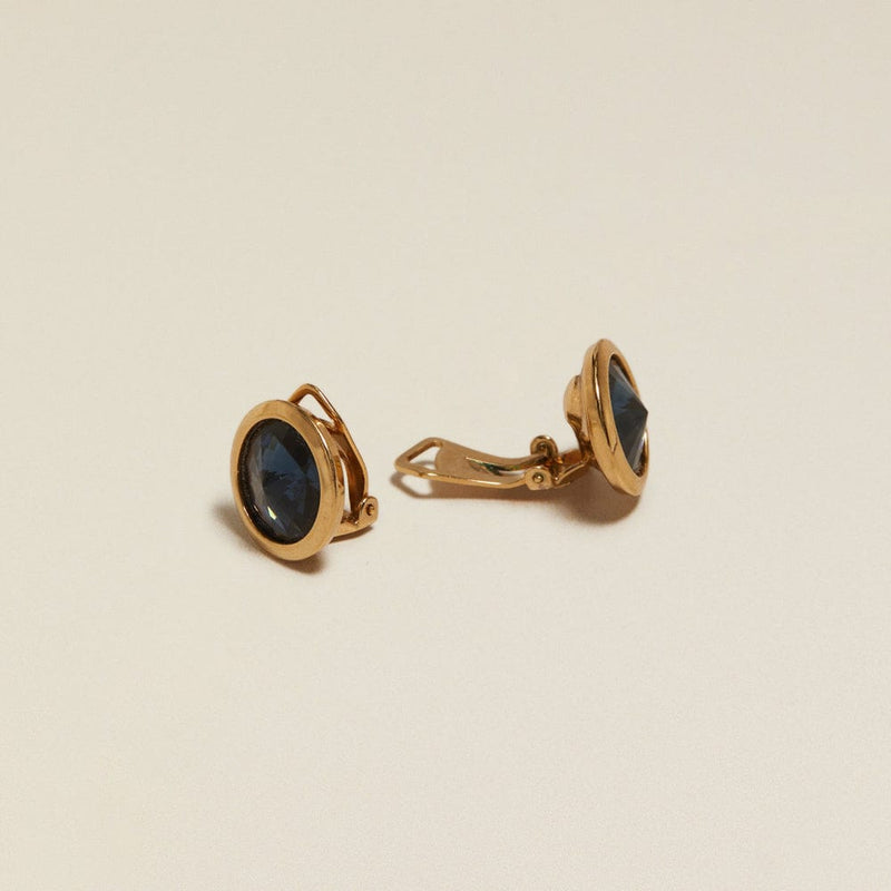 Stud Earrings ONE Vintage Mini Blue Crystal Clip-On Earrings Orelia Jewellery