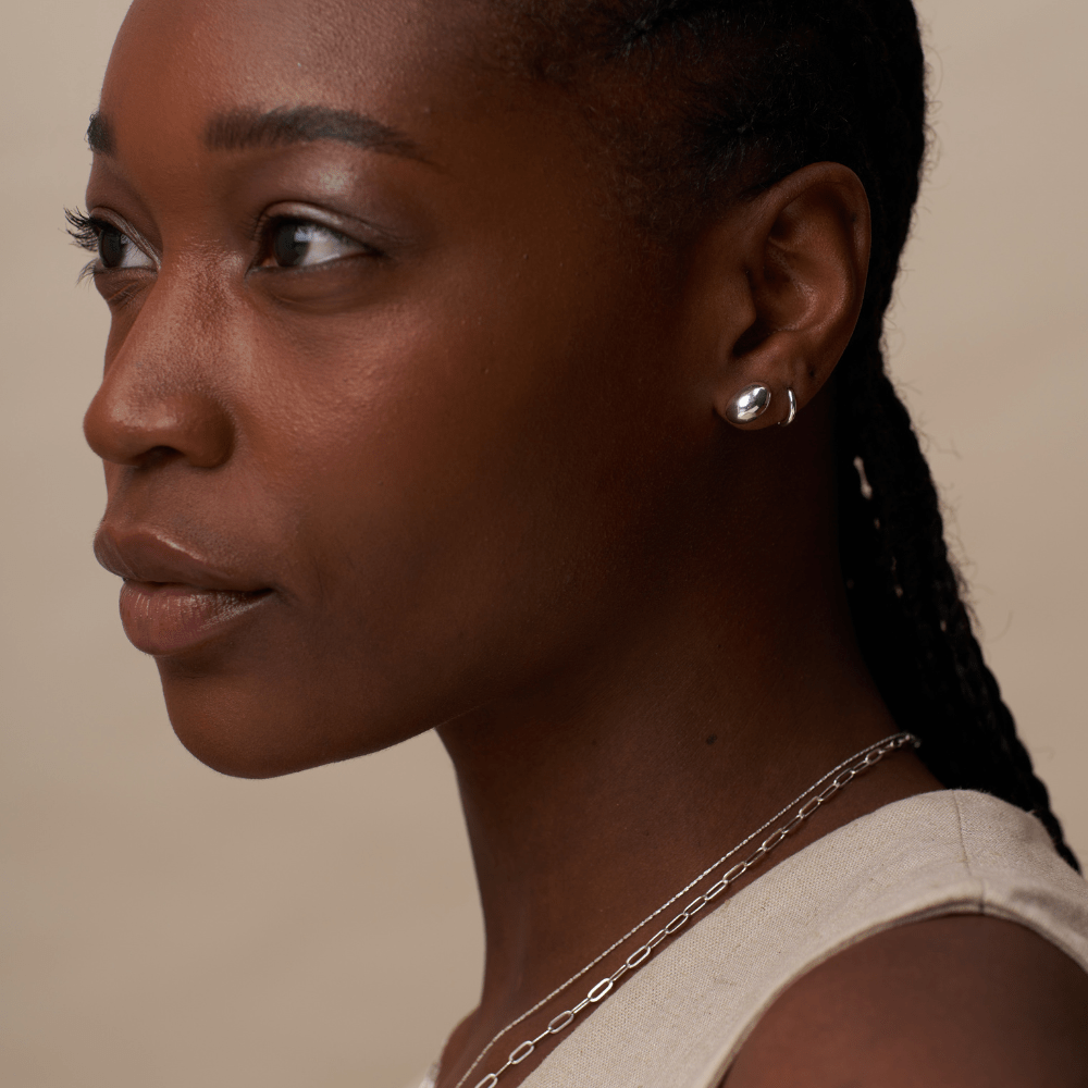 Stud Earrings Polished Domed Mini Stud Earrings - Silver Orelia Jewellery