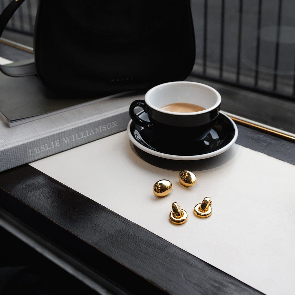 Stud Earrings Polished Domed Oval Stud Earrings Orelia Jewellery