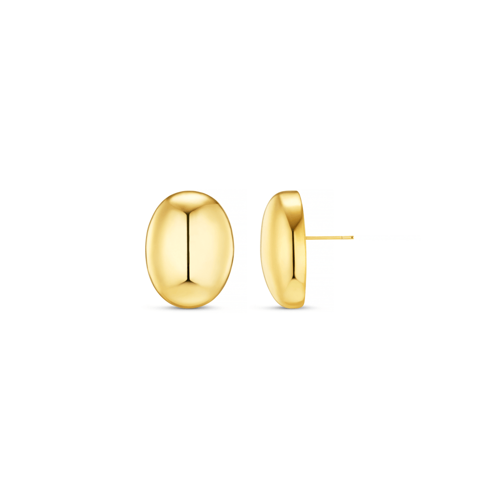 Stud Earrings Polished Domed Oval Stud Earrings Orelia Jewellery