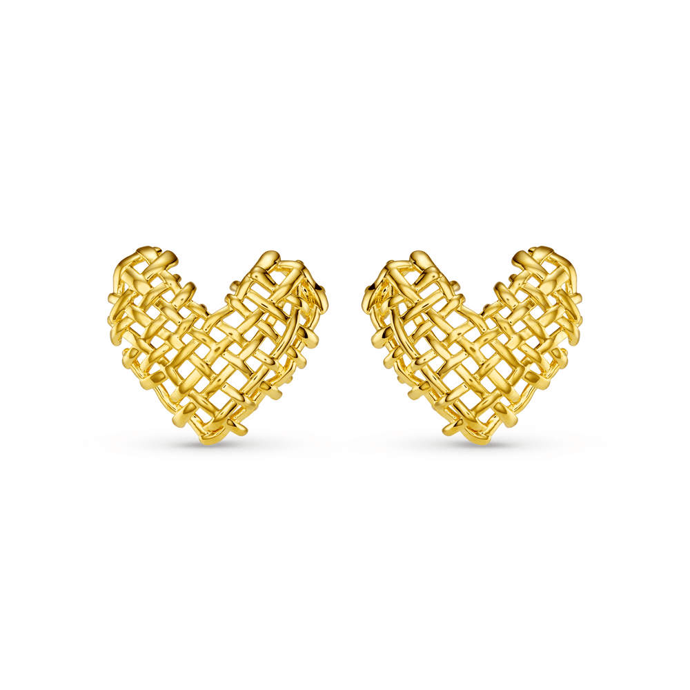 Stud Earrings Statement Woven Heart Stud Earrings Orelia Jewellery