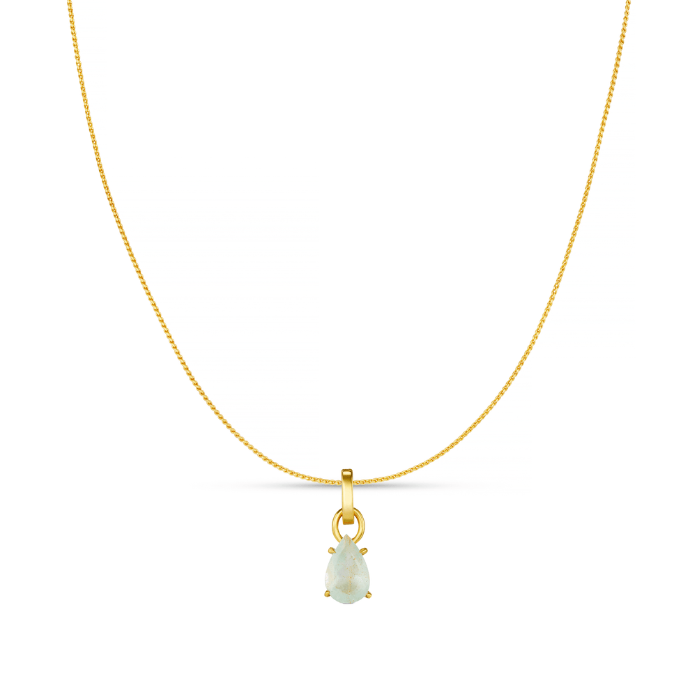 Style Sets Aquamarine Teardrop Charm Necklace Style Set Orelia Jewellery