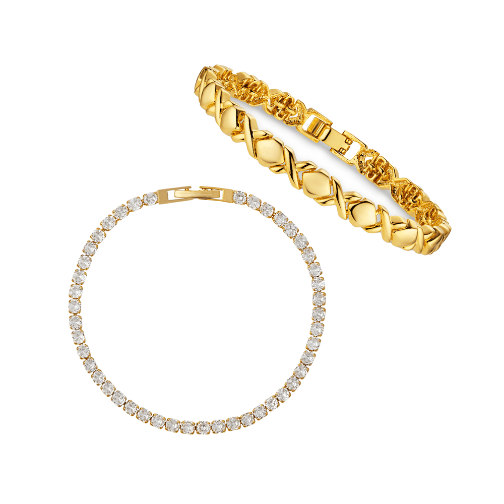 Style Sets Metal & Crystal Tennis Wristwear Set Orelia Jewellery