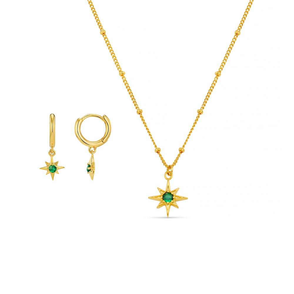 Style Sets ONE Emerald Micro Starburst Jewellery Set Orelia Jewellery