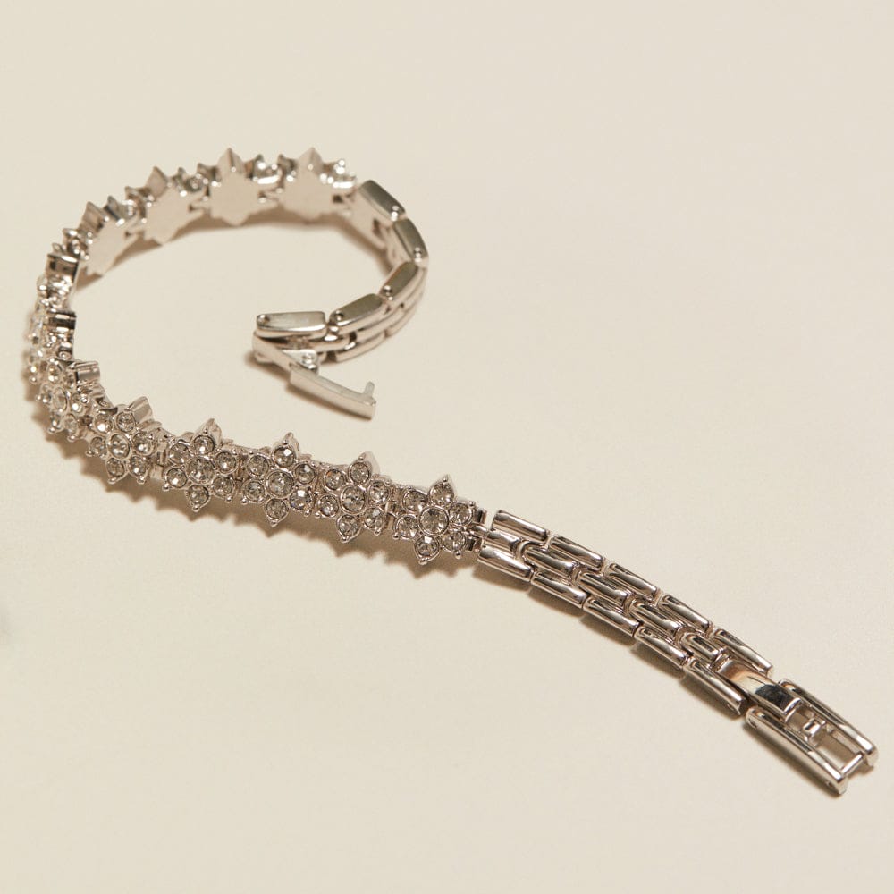 Tennis Bracelet Default Vintage Crystal Flower Tennis Bracelet Orelia Jewellery