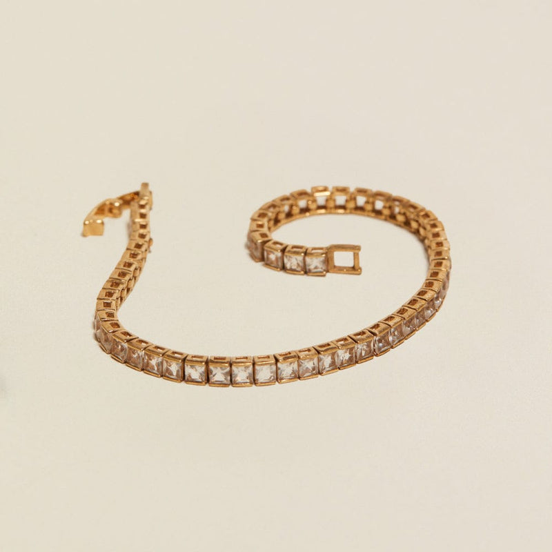Tennis Bracelet Default Vintage Square Crystal Tennis Bracelet Orelia Jewellery