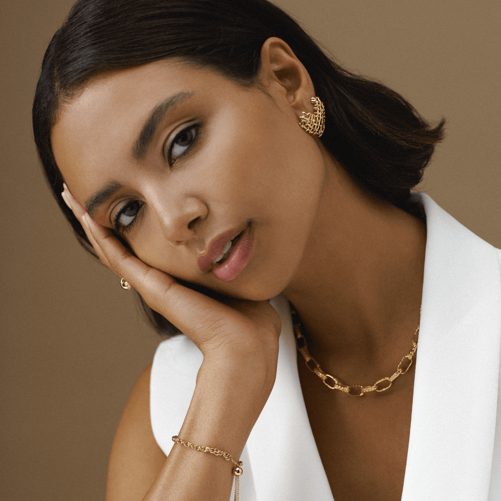 Textured Oval Link Chain Necklace Orelia Jewellery