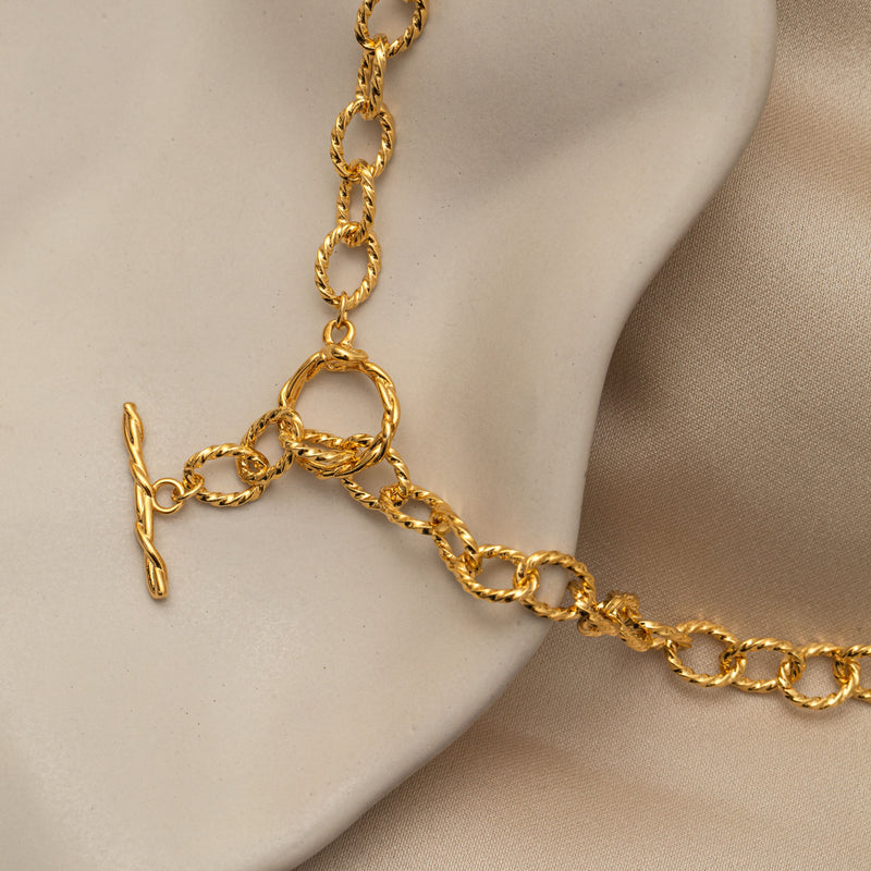 Rope Interlocking T-Bar Necklace