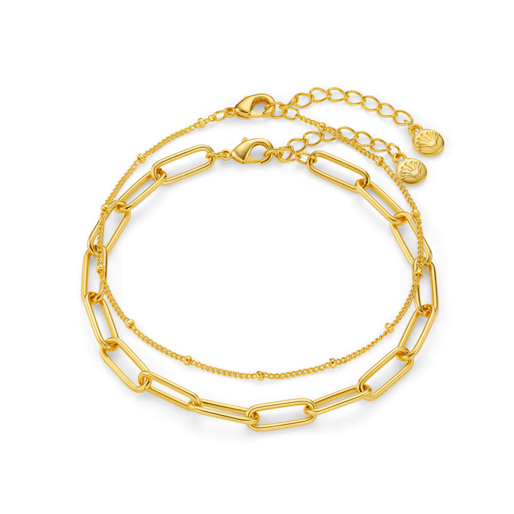 Wristwear Chain Link & Satellite Bracelet Duo Orelia Jewellery