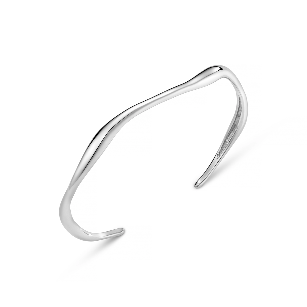 Wristwear Fine Wave Bangle Silver Orelia Jewellery