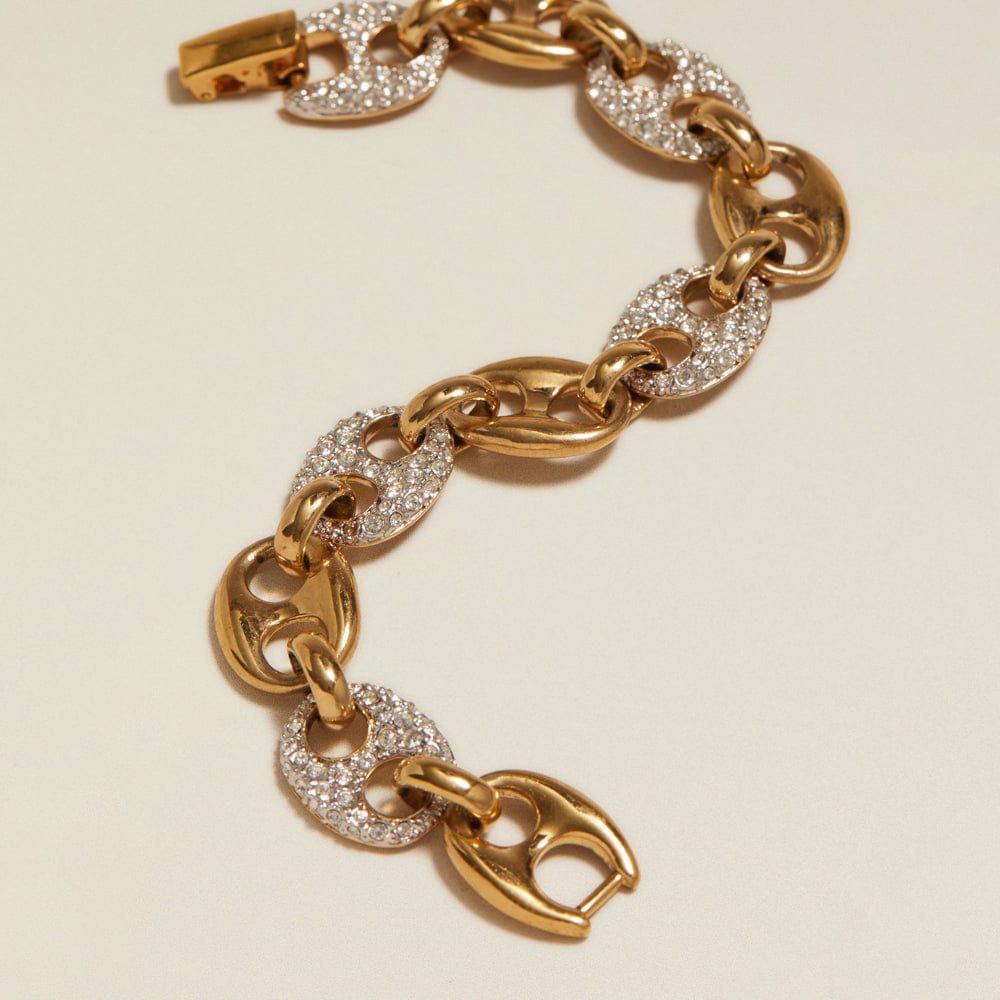 Wristwear Other ONE Vintage Anchor Link Crystal Bracelet Orelia Jewellery