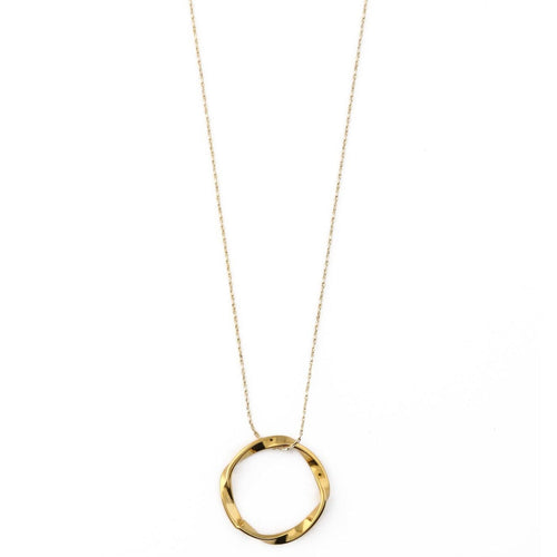 Open Circle Mid Length Necklace Gold
