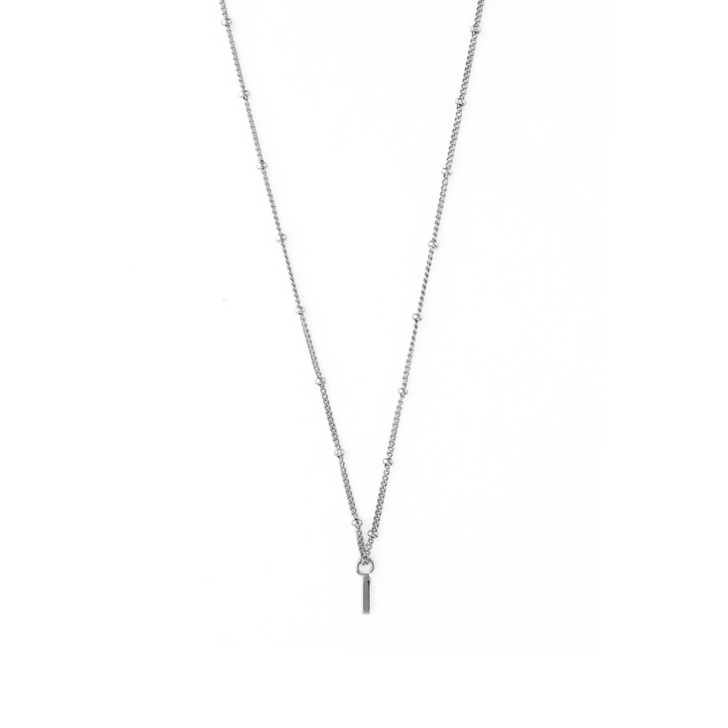 Satellite Chain Initial Necklace Silver