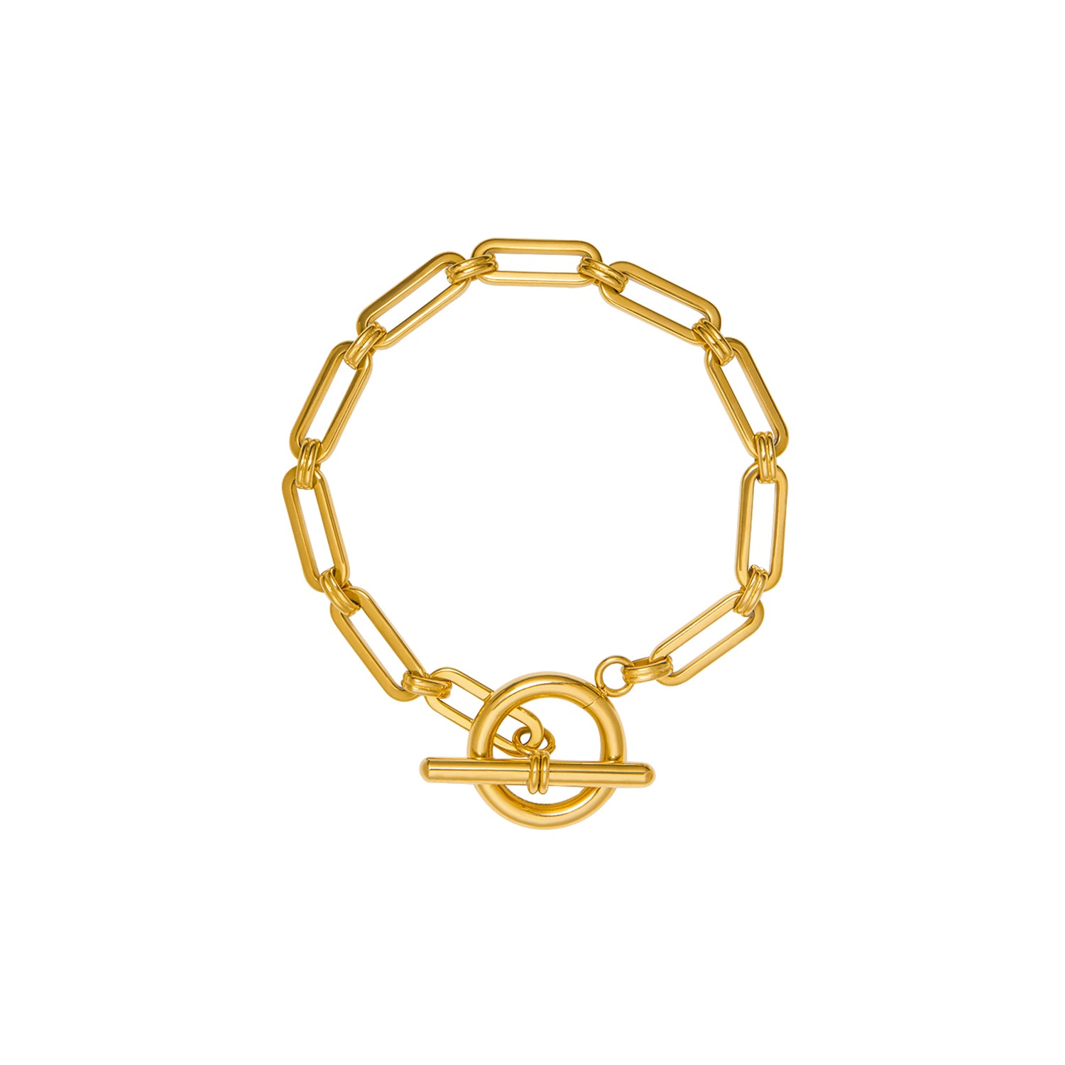 Orelia Rectangular Link T-Bar Bracelet, Silver
