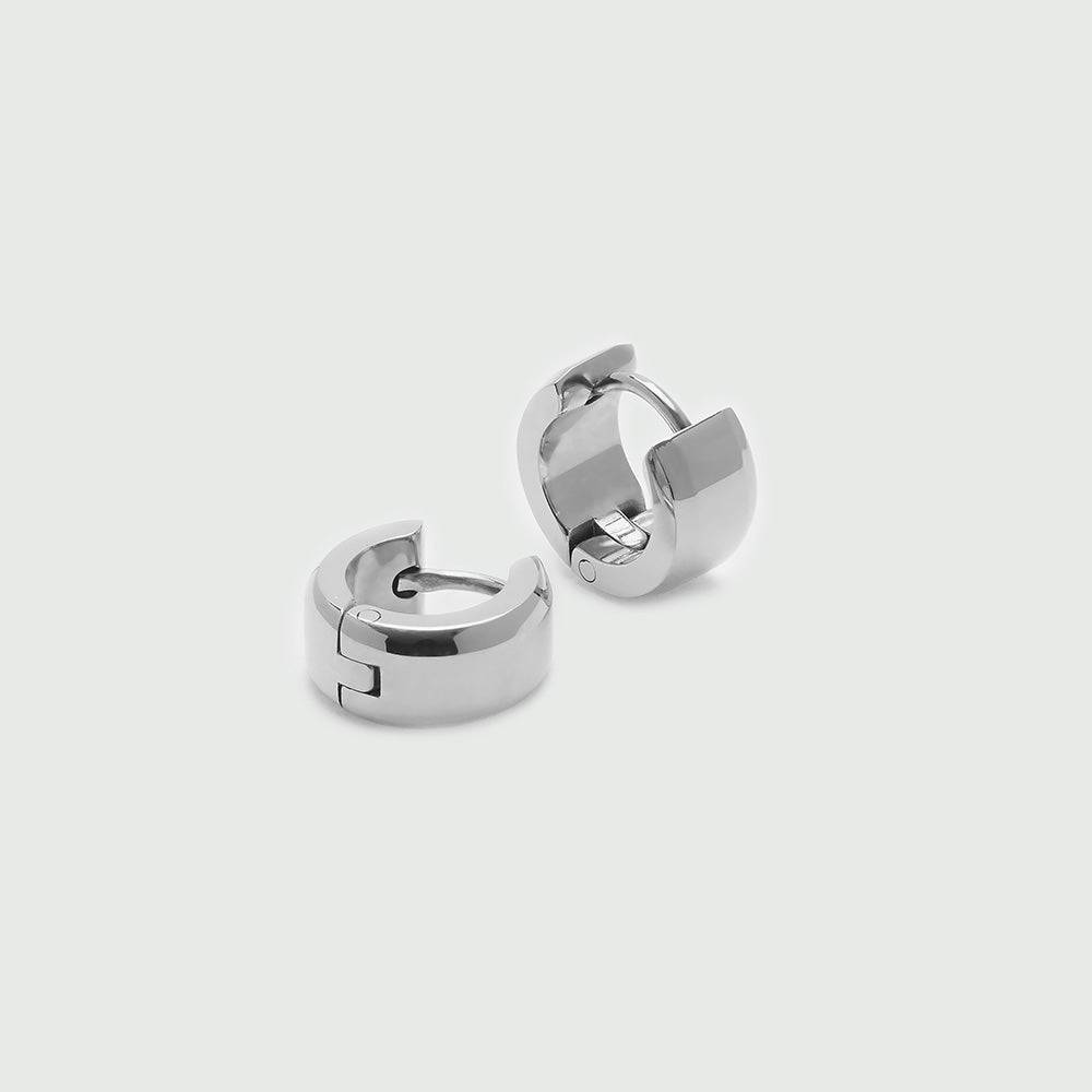 Sterling silver huggie earrings top