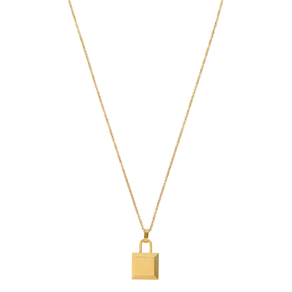 Gold Padlock Statement Necklace Minimal Lock Necklace for -  UK