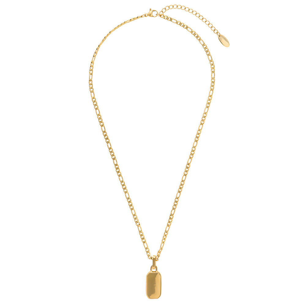 Faceted Rectangle Pendant Necklace