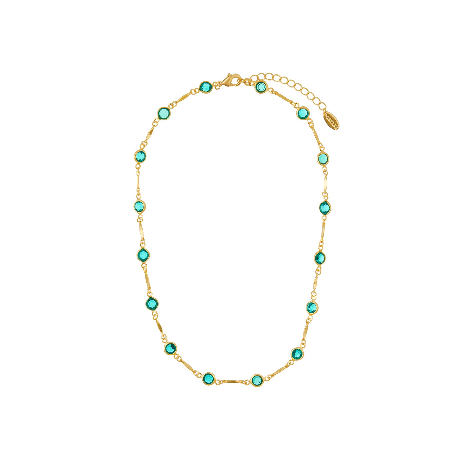 Orelia Emerald & Bar Link Chain Bracelet, Gold/Green