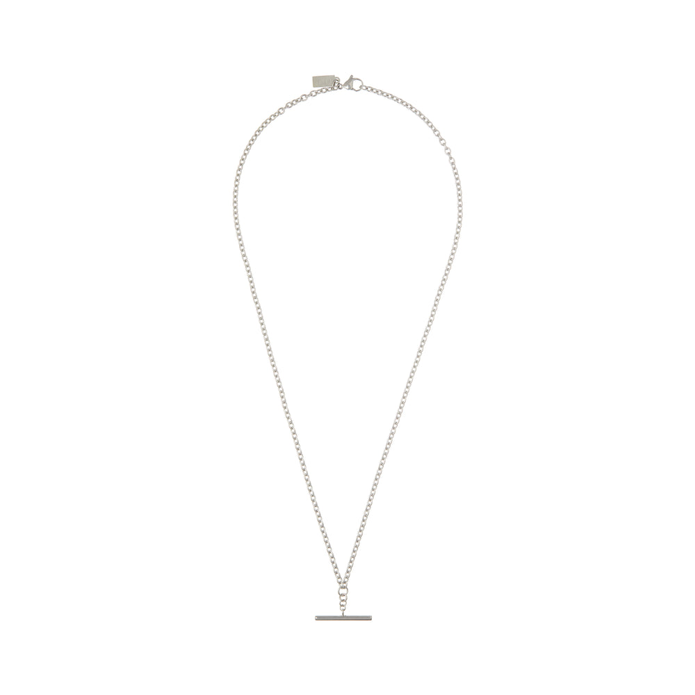 T-Bar Drop Chain Necklace - Silver - Orelia London