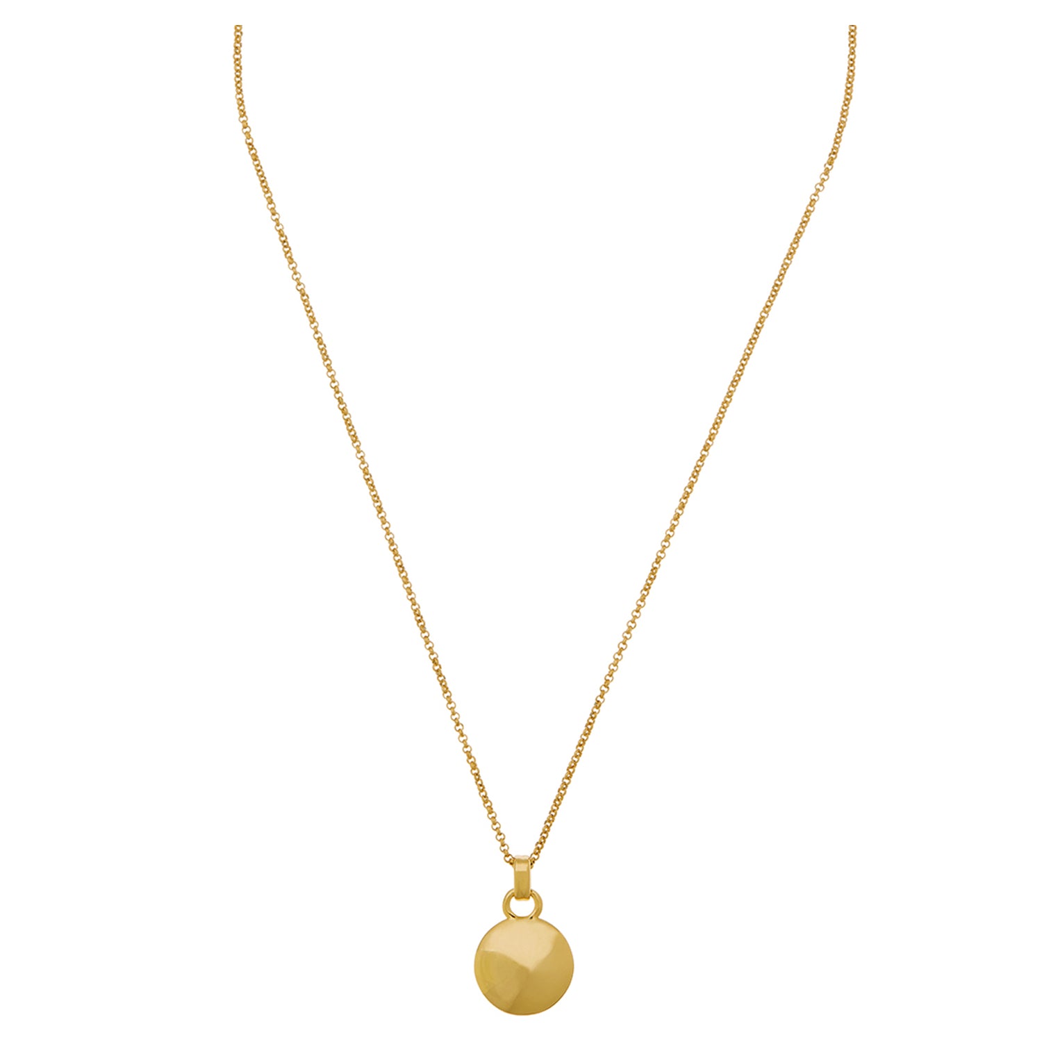 18mm Gold Disc Pendant Necklace – Aspens Jewellers