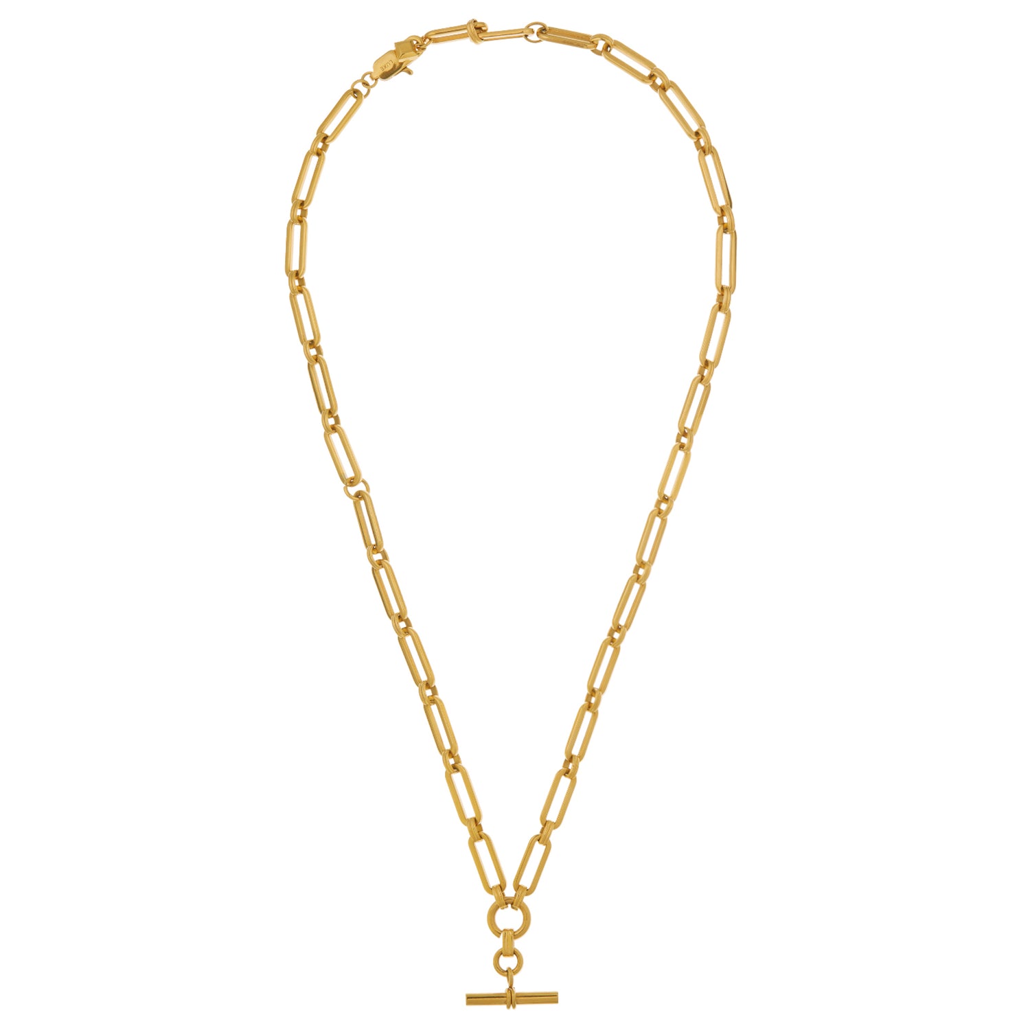 Large Letter Necklace On Open Link Chain – S in Gold - Orelia London