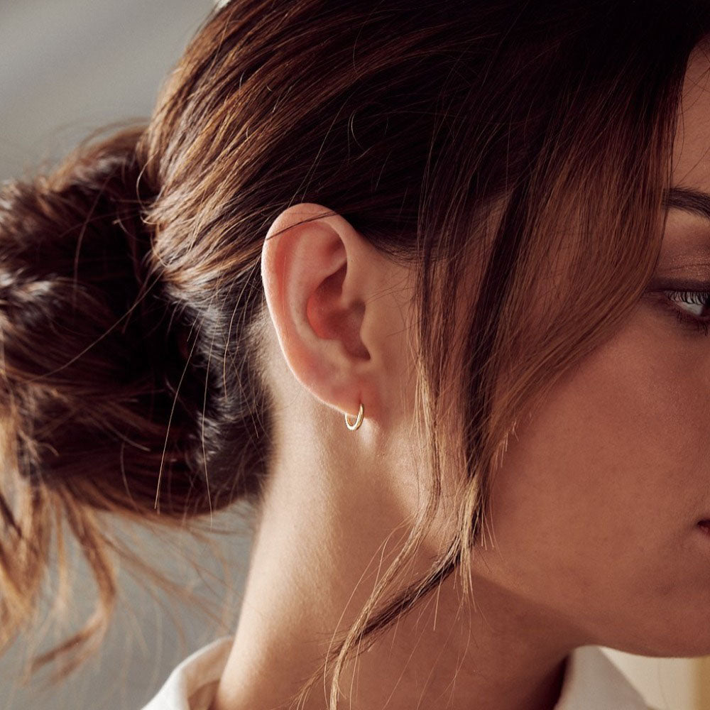 Mini Micro Hoop Earrings Gold