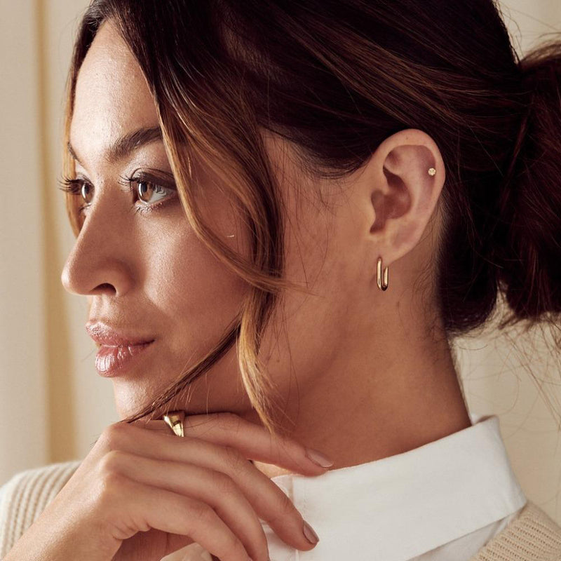 Mini Oval Hoop Earrings - Gold - Orelia London