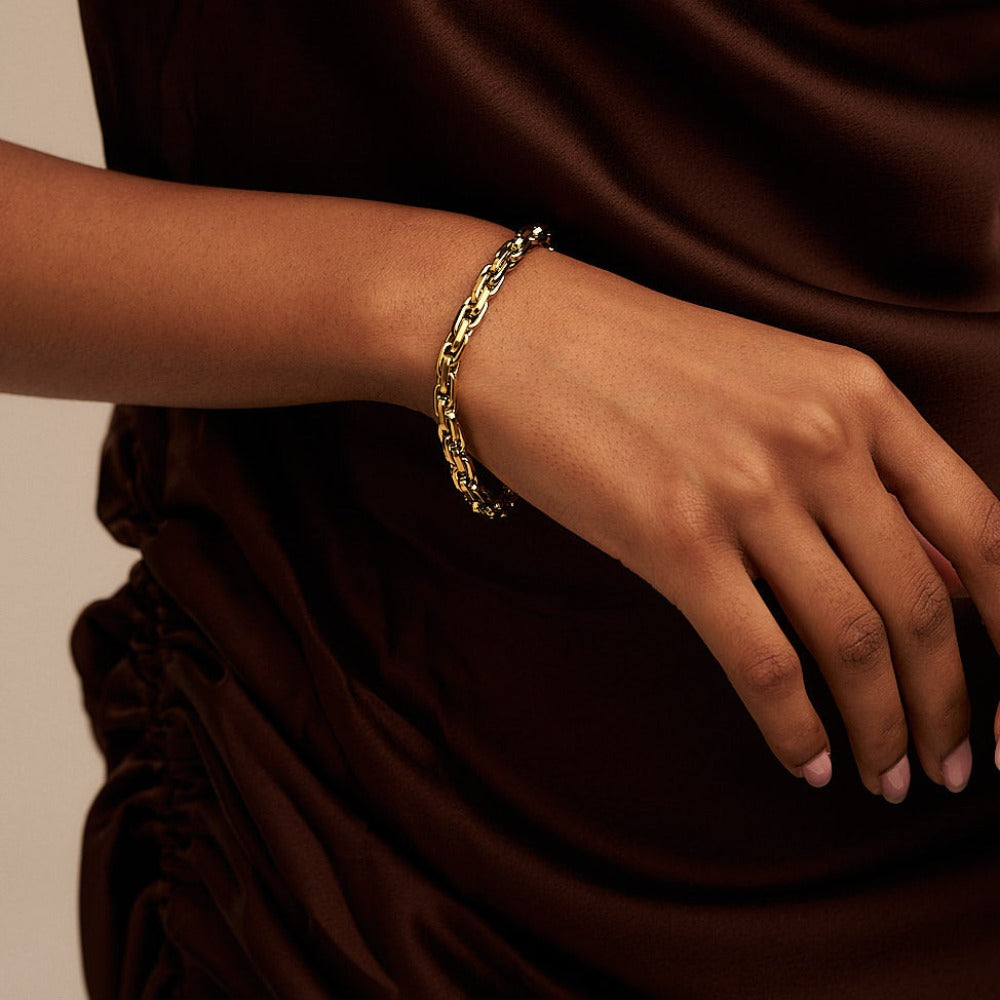 LUXE Interlocking Link Chain Bracelet Gold