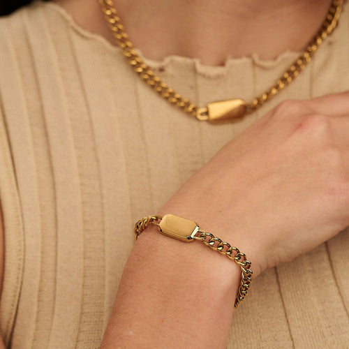 Bianca - Gold Chunky Chain Bracelet | Kurafuchi