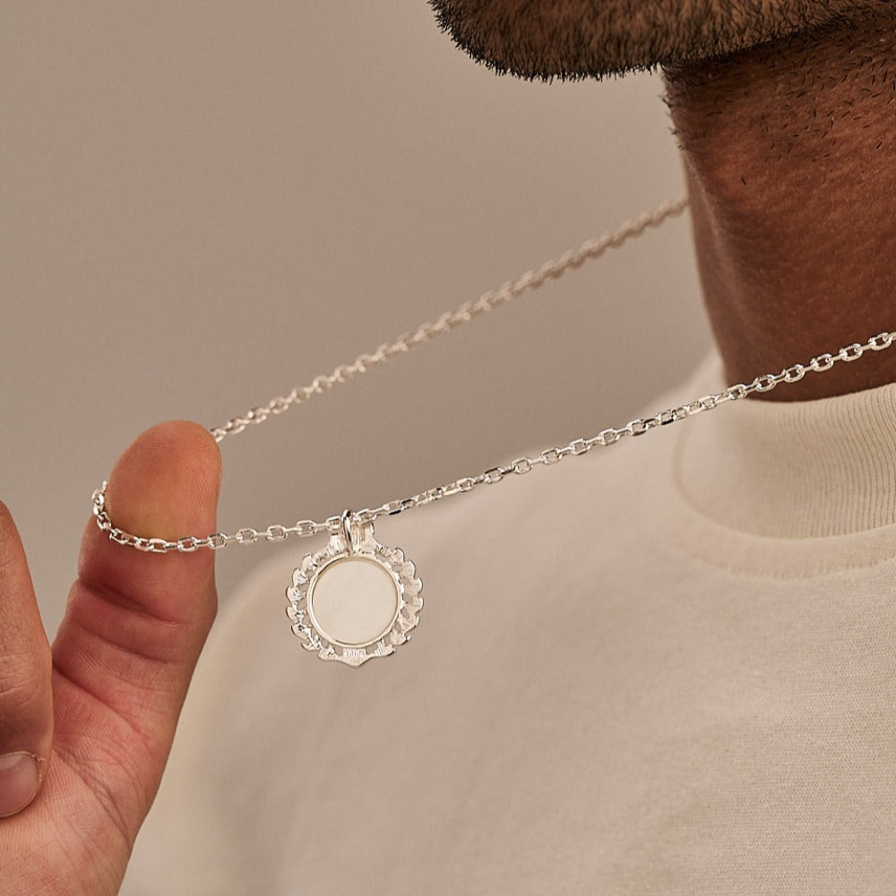 Silver coin sales pendant necklace