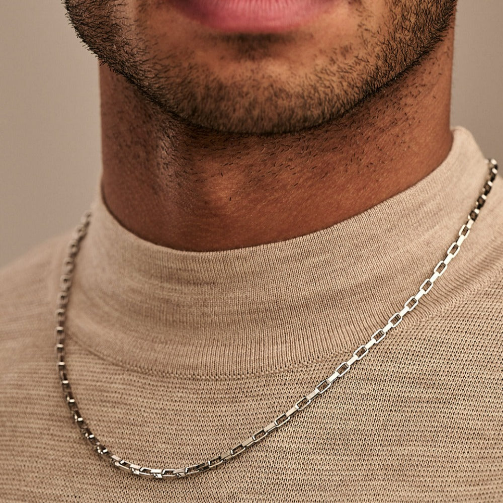 Silver link shop chain mens