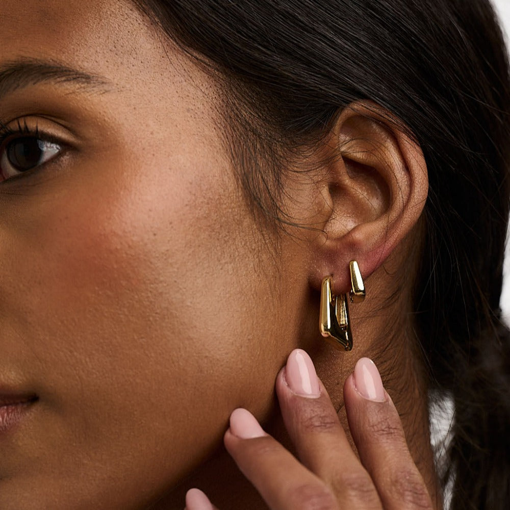 Large Square Crystal Stud Earrings for Sensitive Ears