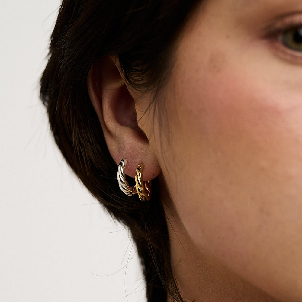 Twisted hoop earrings sale