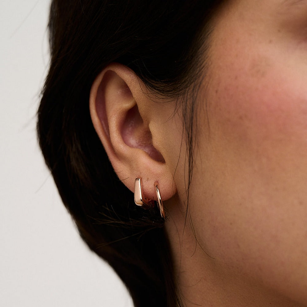 Small Micro Hoop Earrings Rose Gold
