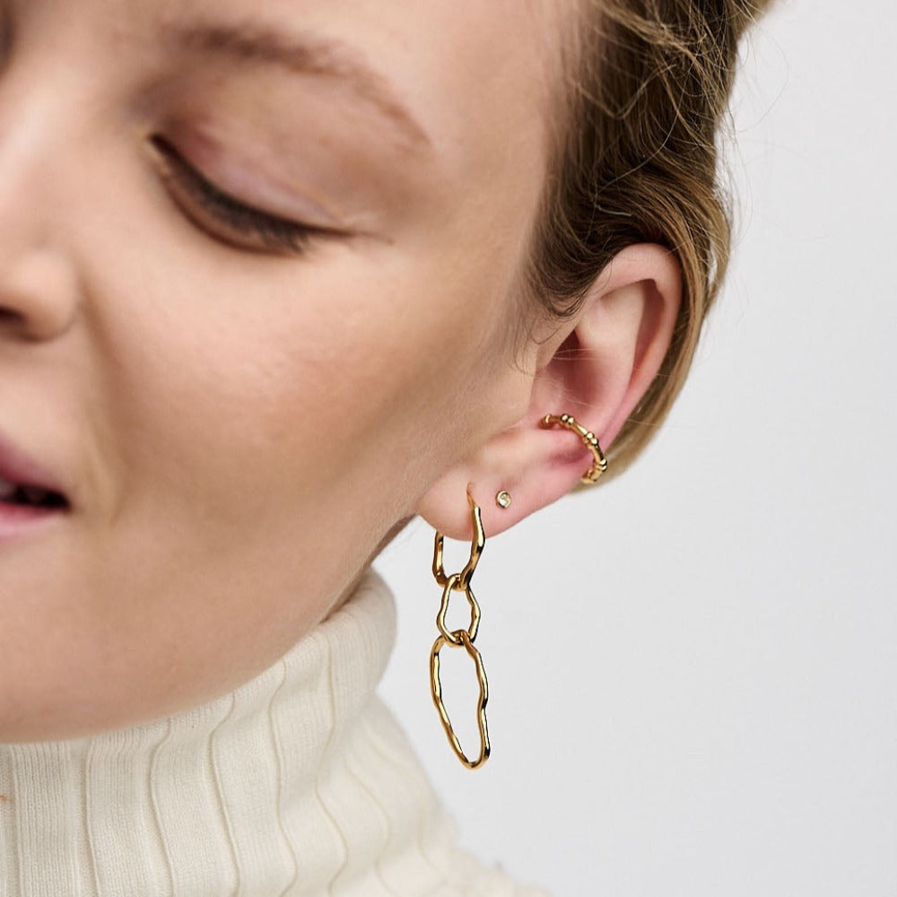 Statement Organic Interlocking Hoop Earrings