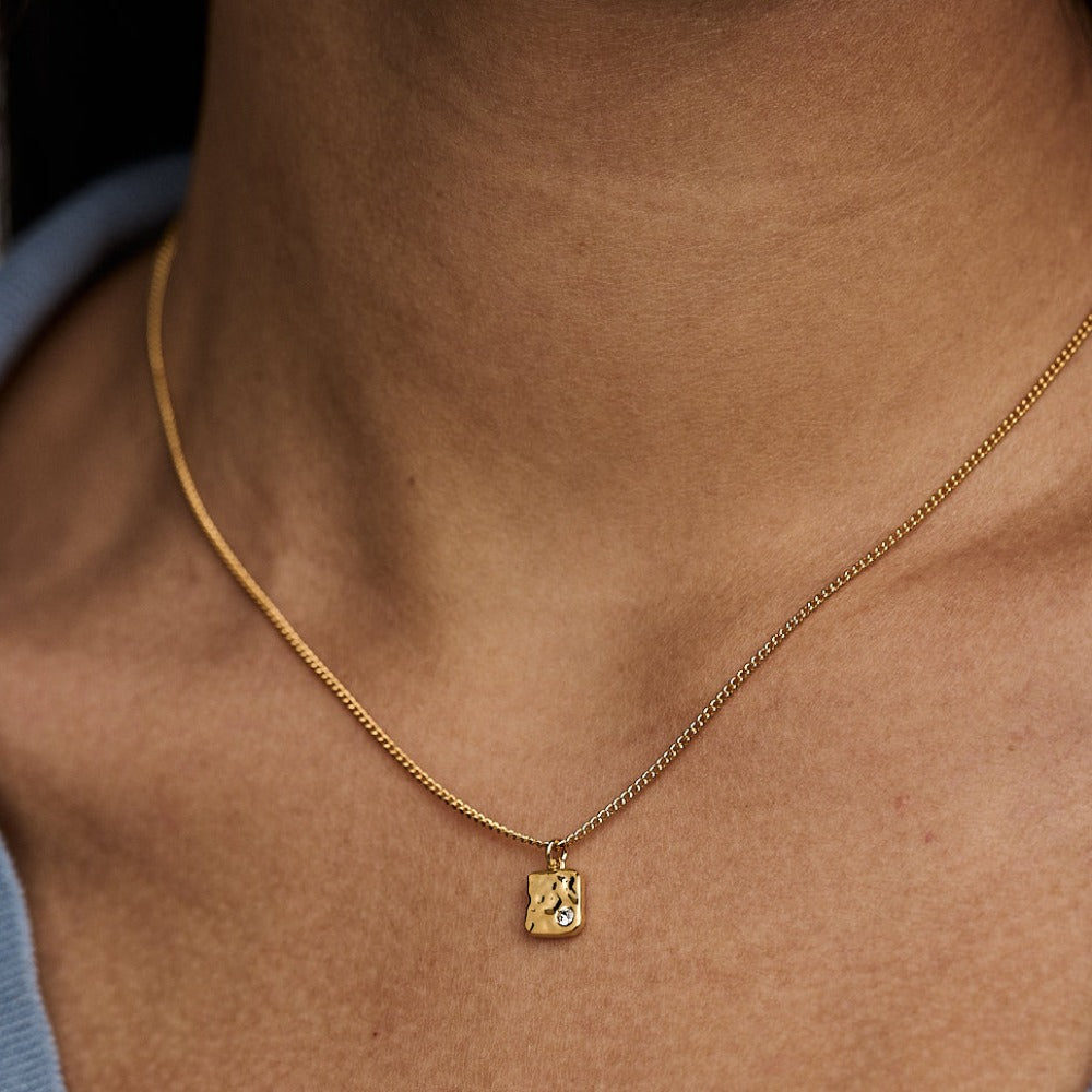 Square pendant clearance gold necklace