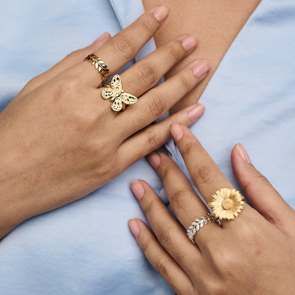Gold best sale leaf ring