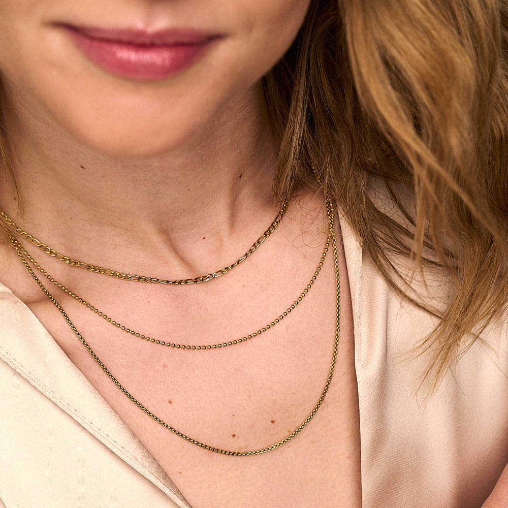 LUXE Multi Row Chain Necklace Gold