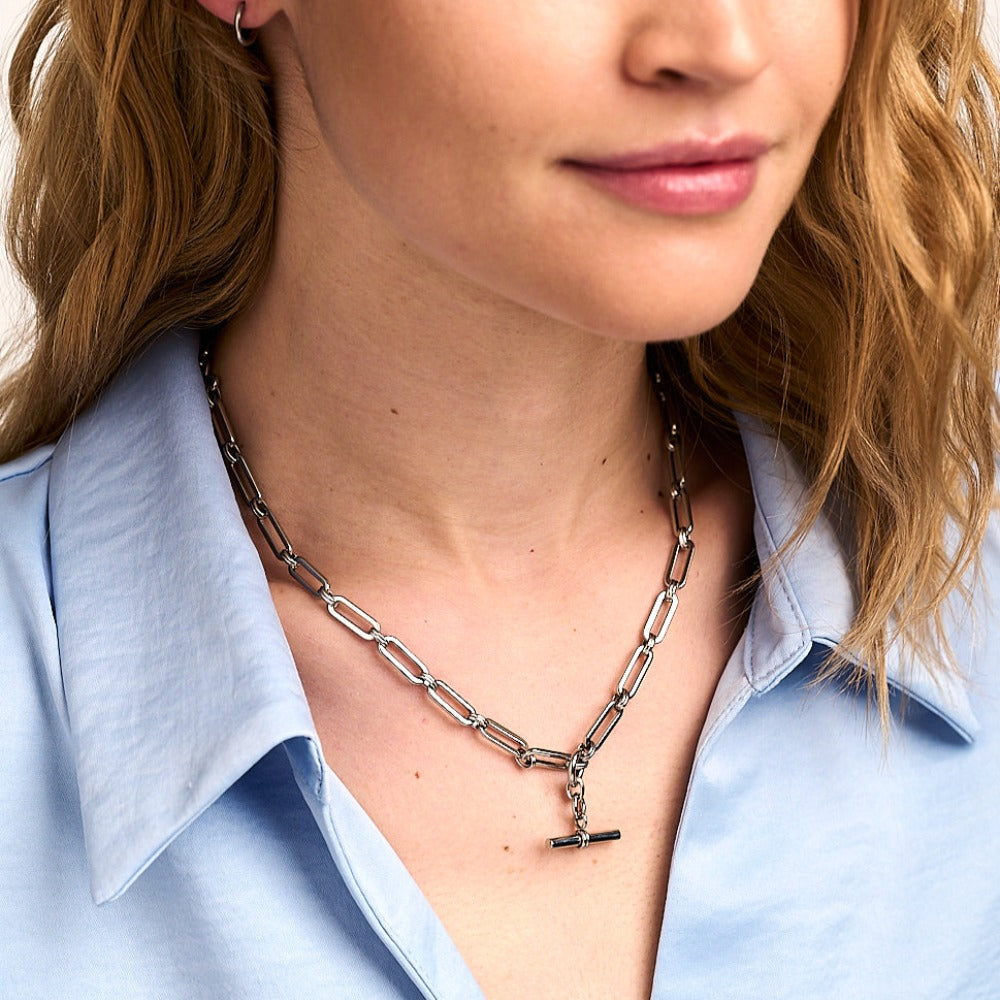 Sterling Silver T Bar Necklace By Hersey Silversmiths |  notonthehighstreet.com