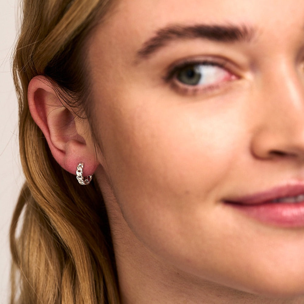 Mini diamond huggie store earrings