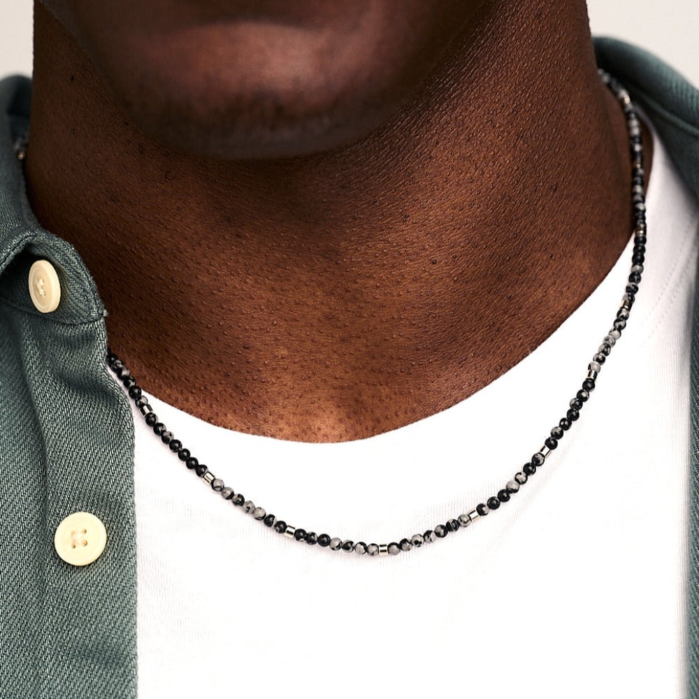 Silver bead outlet chain necklace