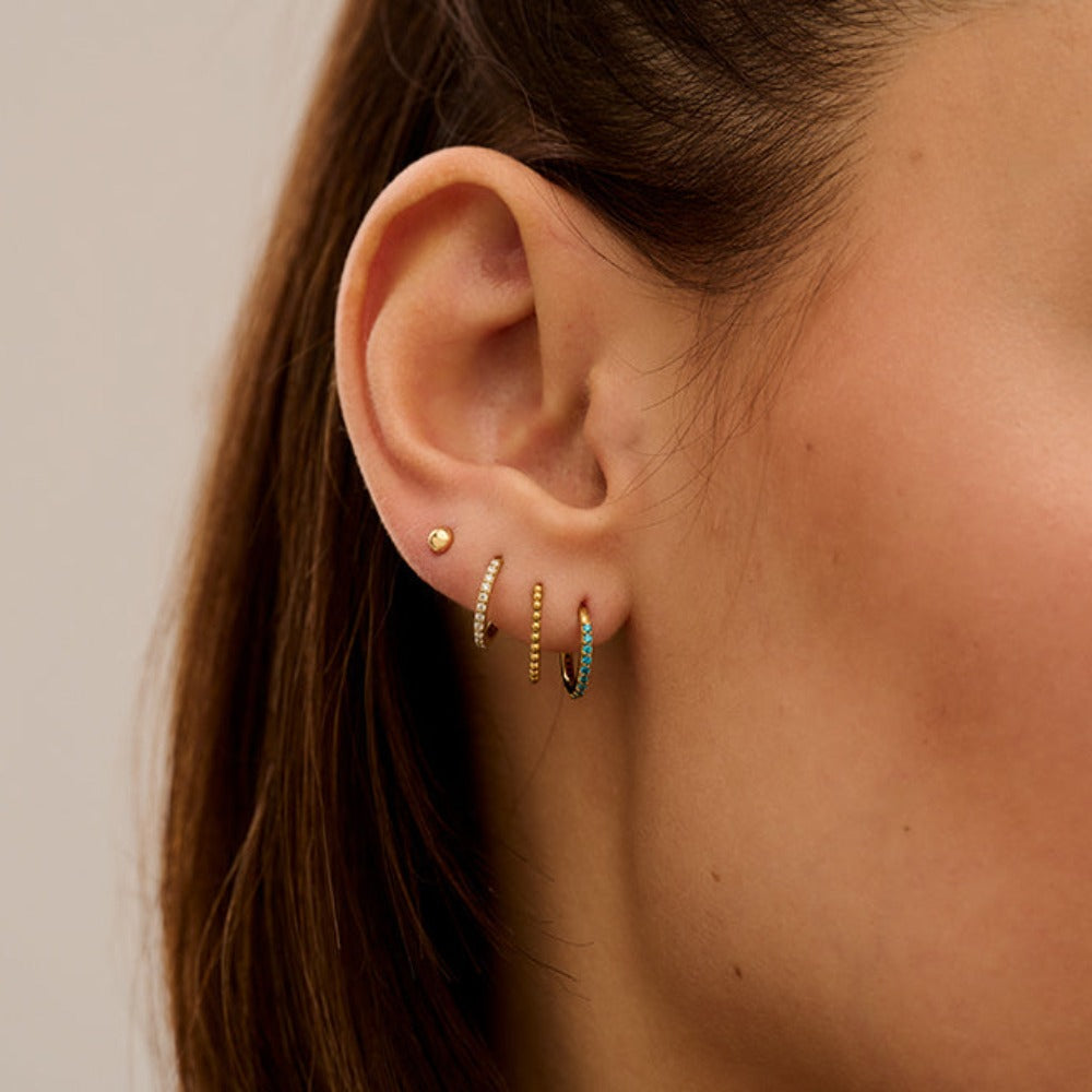 Crystal pave shop hoop earrings