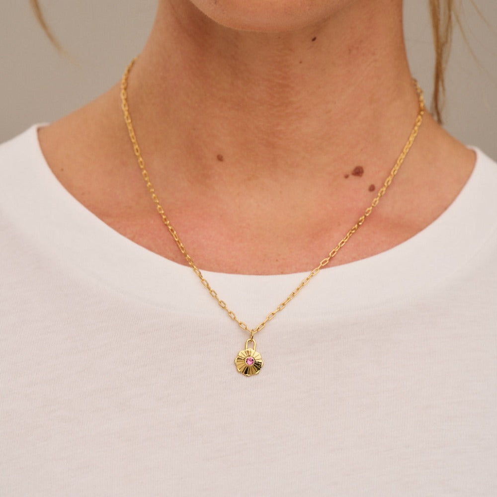 Gold Infinity Pendant with a Swarovski® crystal - Retha Designs