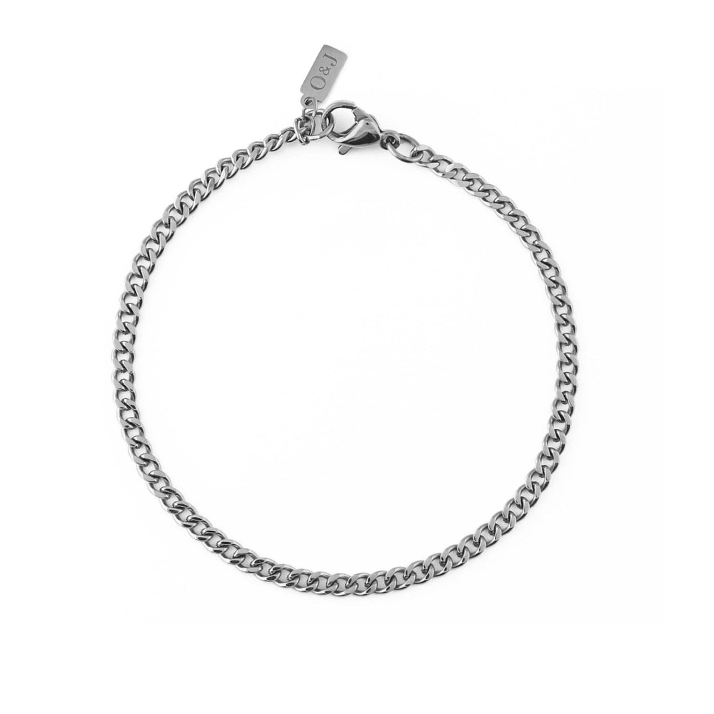 Bracelets Fine Curb Chain Bracelet - Silver Orelia Jewellery
